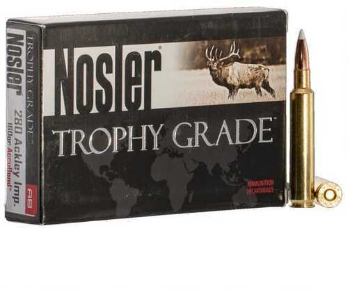 280 Rem <span style="font-weight:bolder; ">Ackley</span> Improved 20 Rounds Ammunition Nosler 160 Grain AccuBond